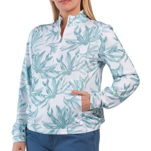 New! ⛳️🏌️‍♀️✨Puma Gold Leaf Print Quarter-Zip Pullover size M
